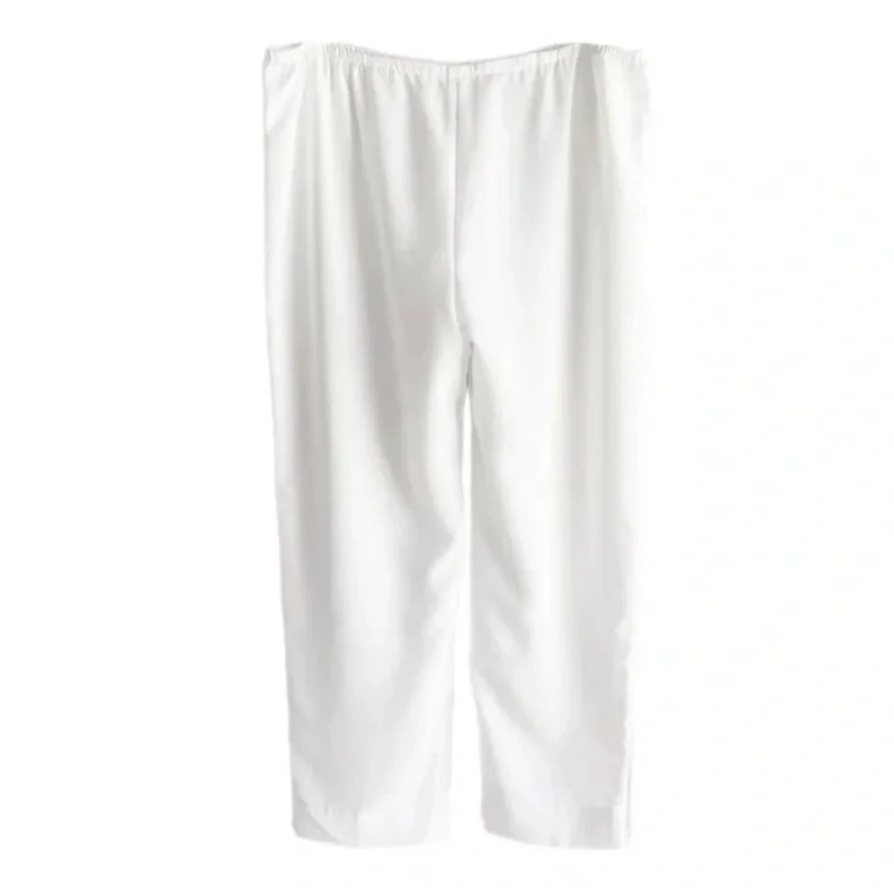 CAROLINE ROSE WOMAN PLUS SIZE WHITE ANKLE CROP ELASTIC PULL ON PANTS SZ 1X NWT - Picture 5 of 10
